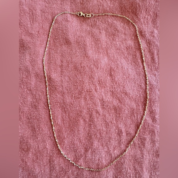 Jewelry - 18k Gold Diamond Cut Cable Chain Necklace - 16”